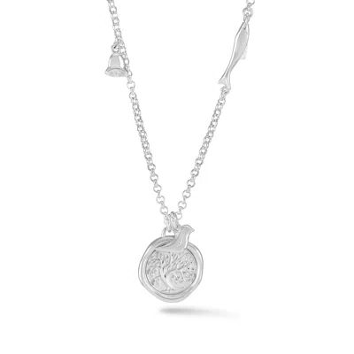 Dower & Hall Women's Silver The Glasgow Flourish Talisman Necklace In Metallic