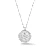 Dower & Hall Women's Silver Thistle Talisman Necklace In White