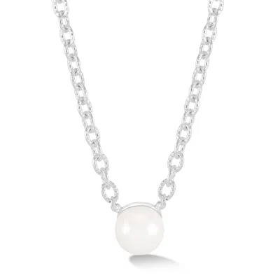 Dower & Hall Women's Silver Timeless Large White Freshwater Pearl Necklace In Metallic