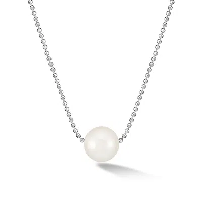 Dower & Hall Women's Silver Timeless Single White Pearl Pendant In Metallic