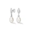 Dower & Hall Women's Silver / White Hammered Marquise & White Freshwater Pearl Drop Earrings In Sterling Silver