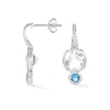 Dower & Hall Women's Silver White Topaz Hammered Hoop Earrings In Silver