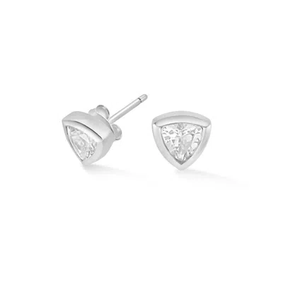 Dower & Hall Women's Silver / White White Topaz Trillion Tutti Frutti Studs In Sterling Silver In Metallic