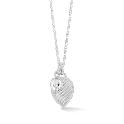 Dower & Hall Women's Silver / White White Topaz Twist Peardrop Necklace In Sterling Silver