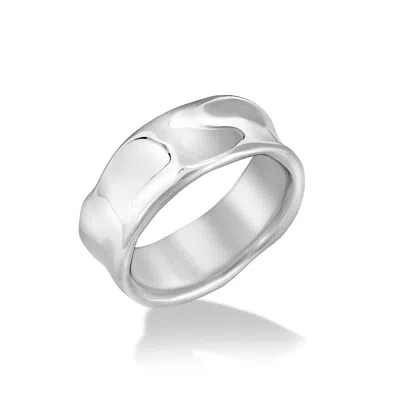 DOWER & HALL WOMEN'S SILVER WIDE WATERFALL RING