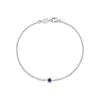 Dower & Hall Women's Single Blue Sapphire Dewdrop Chain Bracelet In Sterling Silver In Green