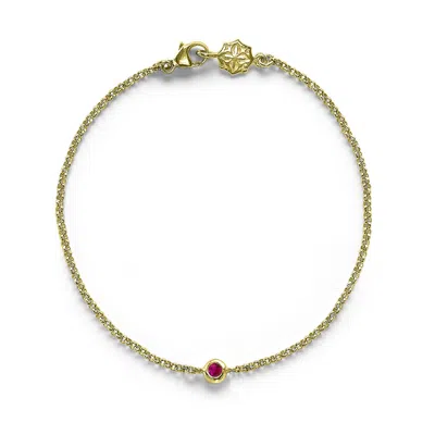 Dower & Hall Women's Single Ruby Dewdrop Chain Bracelet In Gold Vermeil In Metallic