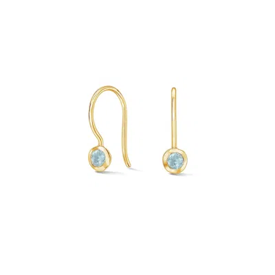 Dower & Hall Aquamarine Dewdrop Earrings In Gold
