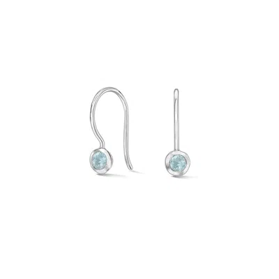 Dower & Hall Women's Small Aquamarine Dewdrop Earrings In Sterling Silver