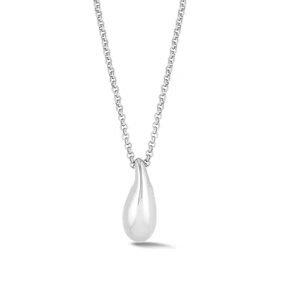 DOWER & HALL WOMEN'S SMALL PEBBLE DROPLET PENDANT IN SILVER