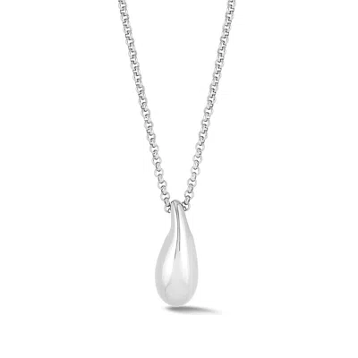 Dower & Hall Women's Small Pebble Droplet Pendant In Silver In Metallic