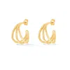 Dower & Hall Women's Small Triple Row Waterfall Hoops In Gold Vermeil