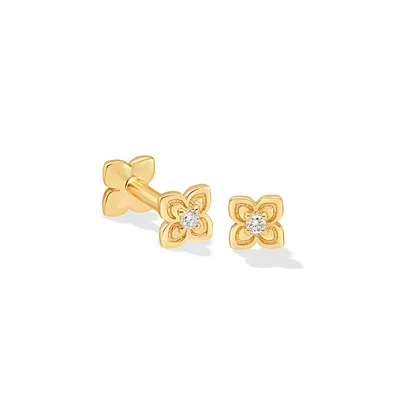 Dower & Hall Women's Solid Gold & Diamond Stargazer Quatrefoil Labret Single