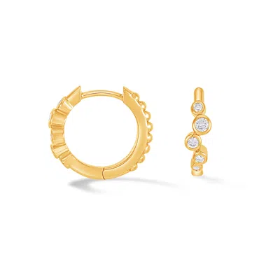 Dower & Hall Women's Solid Gold Diamond Cascade Huggie Hoops
