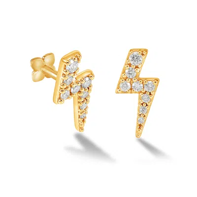 Dower & Hall Women's Solid Gold Diamond Ziggy Bolt Labret Single