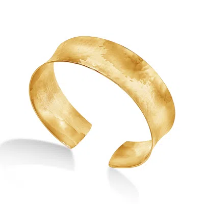 Dower & Hall Women's Solid Gold Gold Hammered Concave Cuff