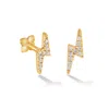 Dower & Hall Women's Solid Gold Lightning Bolt Labret Single In Gold