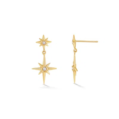 Dower & Hall Women's Solid Gold North Star Diamond Double Earrings