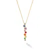 Dower & Hall Women's Solid Gold Rainbow Long Cascade Pendant In Yellow Gold In Yellow