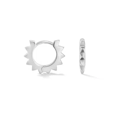 Dower & Hall Women's Star Huggie Hoops In Sterling Silver