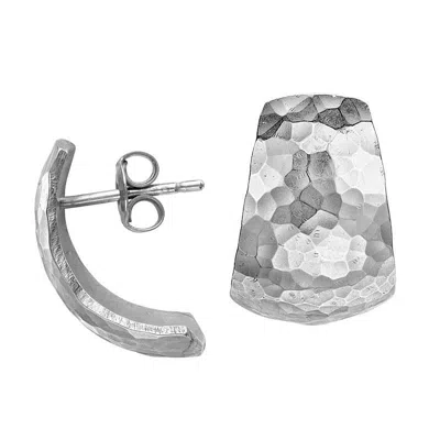 Dower & Hall Women's Sterling Silver Chunky Tapering Half Hoop Earrings In Metallic