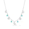 Dower & Hall Women's Sterling Silver Turquoise Bead & Hammered Disc Necklace In Metallic