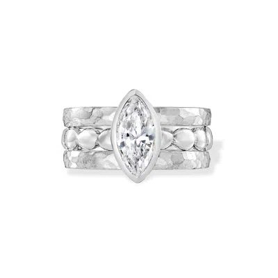 Dower & Hall Women's Stormi Twinkle Stacking Rings Set In Sterling Silver