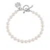 Dower & Hall Women's Timeless Medium White Freshwater Pearl Bracelet In Silver In White