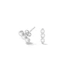 Dower & Hall Timeless Triple Pearl Bar Studs In Silver