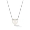 Dower & Hall Women's Timeless White Freshwater Pearl Pendant In Silver In White