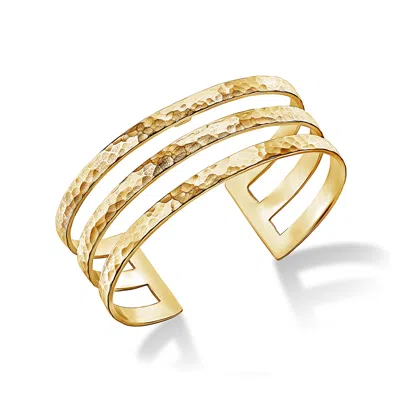 Dower & Hall Women's Triple Bar Nomad Cuff In Gold Vermeil In Gray
