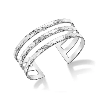 Dower & Hall Women's Triple Bar Nomad Cuff In Sterling Silver In White