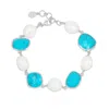 Dower & Hall Women's Turquoise & Pearl Pebble Bracelet In Silver In Silver