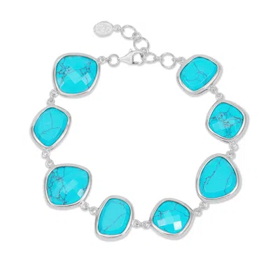 Dower & Hall Women's Turquoise Pebble Bracelet In Silver In Metallic