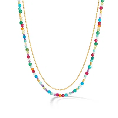 Dower & Hall Women's Tutti Frutti Orissa Mixed Gemstone Necklace In Gold Vermeil In Multi
