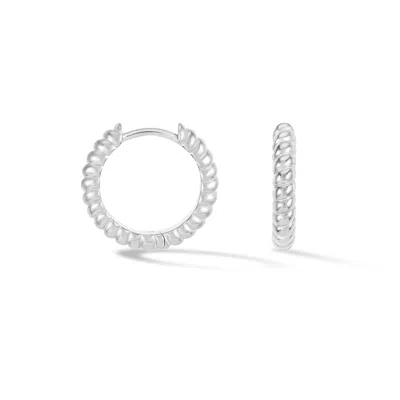 Dower & Hall Women's Twist Huggie Hoops - Silver