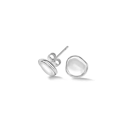 Dower & Hall Women's Waterfall Pebble Studs - Silver