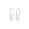 Dower & Hall Women's White Freshwater Pearl Duo Earrings In Silver In Silver