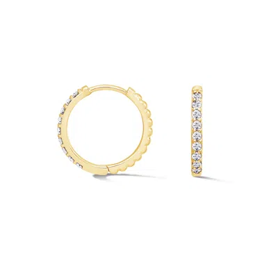 Dower & Hall Women's White Sapphire Lumiere Huggie Hoops In Gold Vermeil