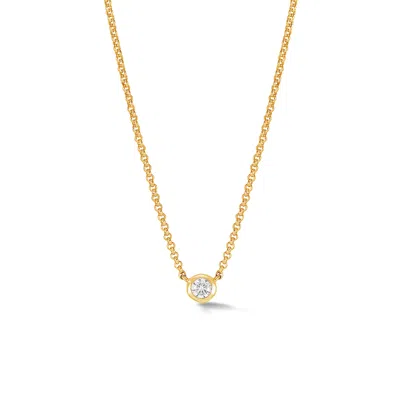 DOWER & HALL WOMEN'S WHITE SAPPHIRE ROUND DEWDROP PENDANT IN GOLD VERMEIL
