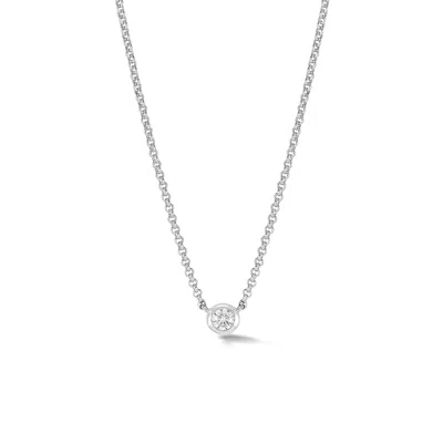 DOWER & HALL WOMEN'S WHITE SAPPHIRE ROUND DEWDROP PENDANT IN STERLING SILVER