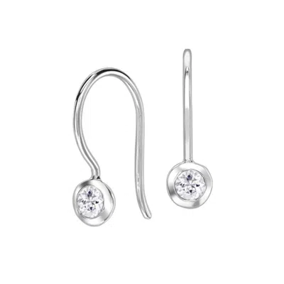 Dower & Hall Women's White Sapphire Twinkle Drop Earrings In Sterling Silver In Metallic