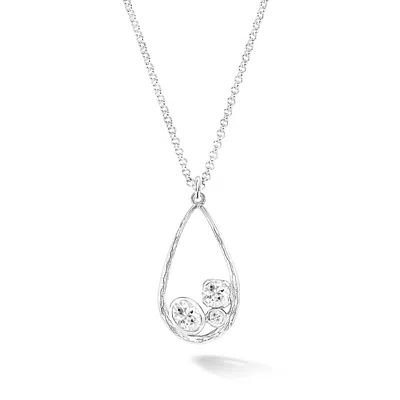 Dower & Hall Women's White Topaz Teardrop Orissa Pendant In Sterling Silver
