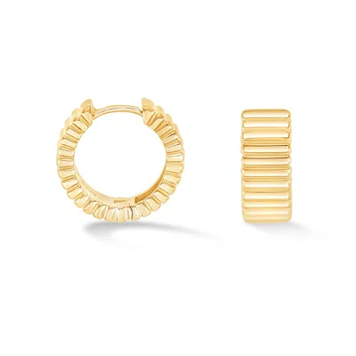 Dower & Hall Women's Wide Humbug Huggie Hoops - Gold