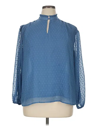 Pre-owned Downeast 3/4 Sleeve Blouse In Blue