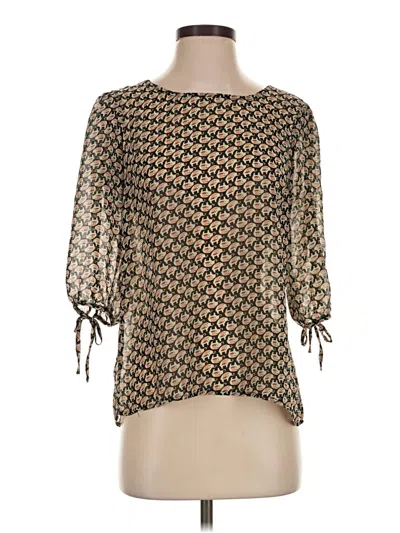 Pre-owned Downeast 3/4 Sleeve Blouse In Brown