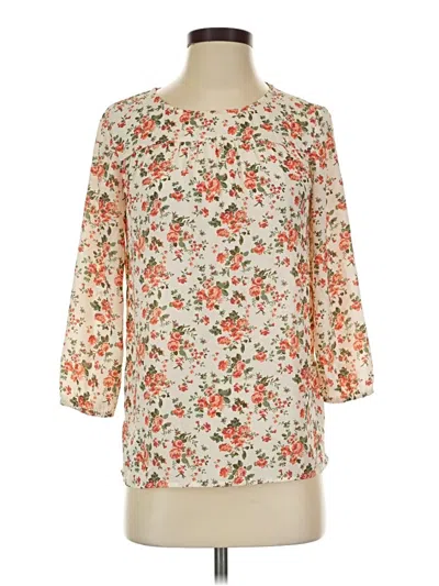 Pre-owned Downeast 3/4 Sleeve Blouse In Ivory