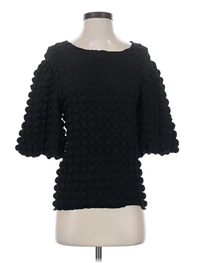 Pre-owned Downeast 3/4 Sleeve Top Black Square Neckline Tops