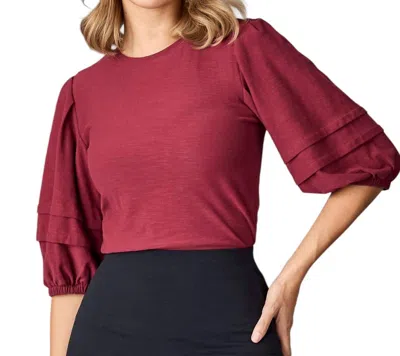 Downeast Adagio Top In Cabernet In Red