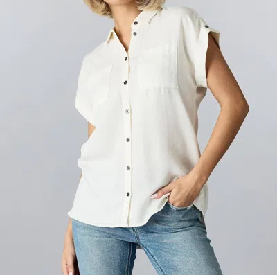 Downeast Aspen Button-up Blouse In Snow White